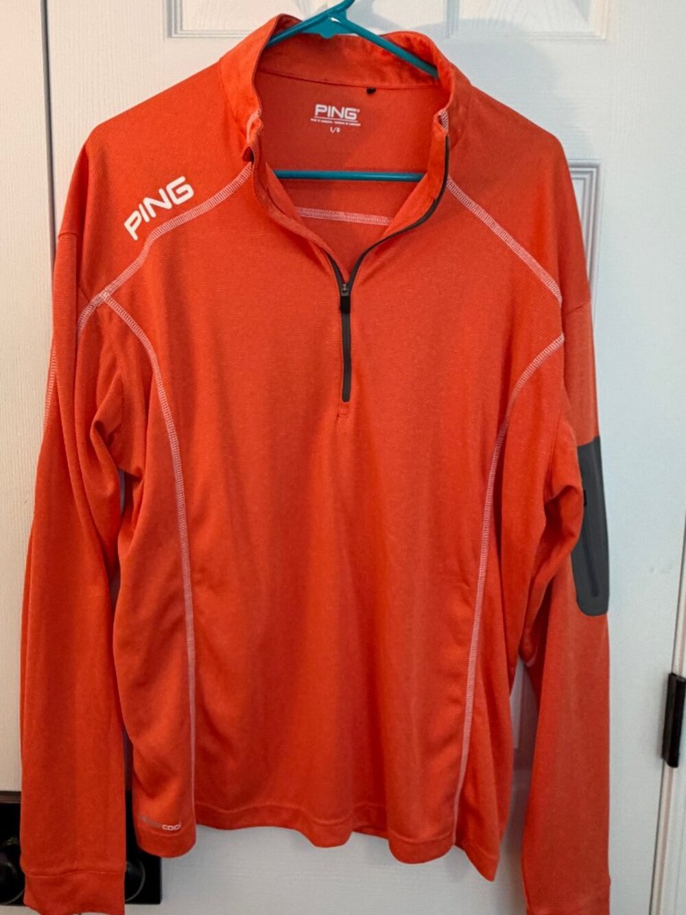 Ping 1/2 zip golf pullover, orange, LG